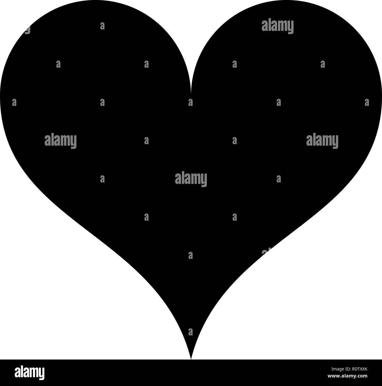 Herz Symbol Schwarz einfach, isoliert Vector Illustration Stock