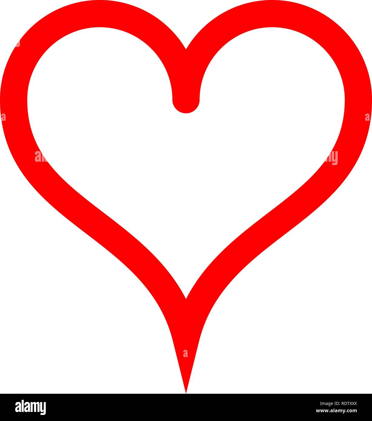 Herz Symbol-rot einfach umrissen, isoliert - Vector Illustration  Stock-Vektorgrafik - Alamy