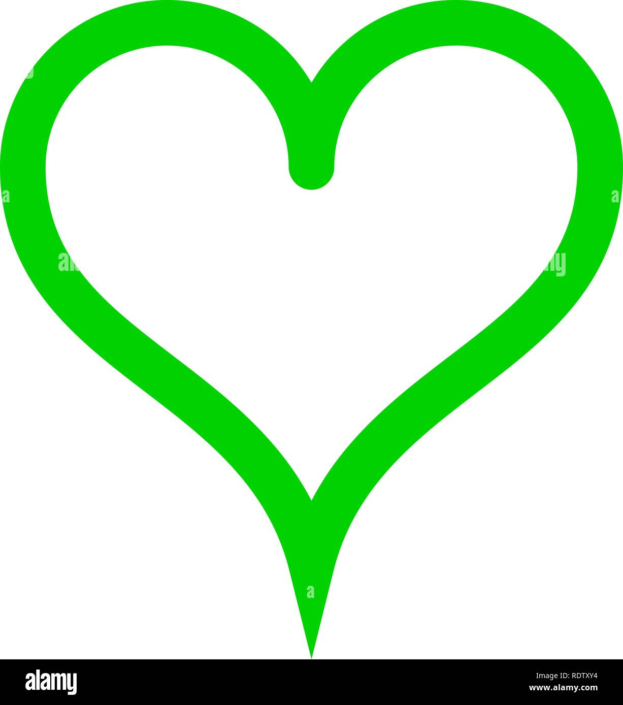 Herz Symbol - Grün einfach umrissen, isoliert - Vector Illustration  Stock-Vektorgrafik - Alamy