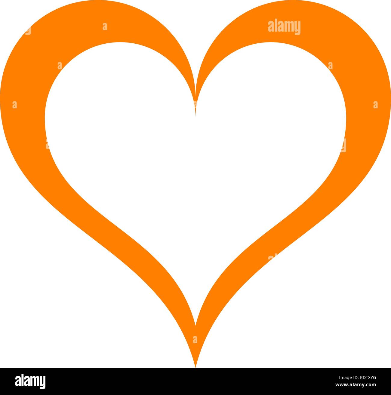 Was Bedeutet Ein Oranges Herz Herz Symbol - Orange ganz einfach beschrieben, isoliert - Vector
