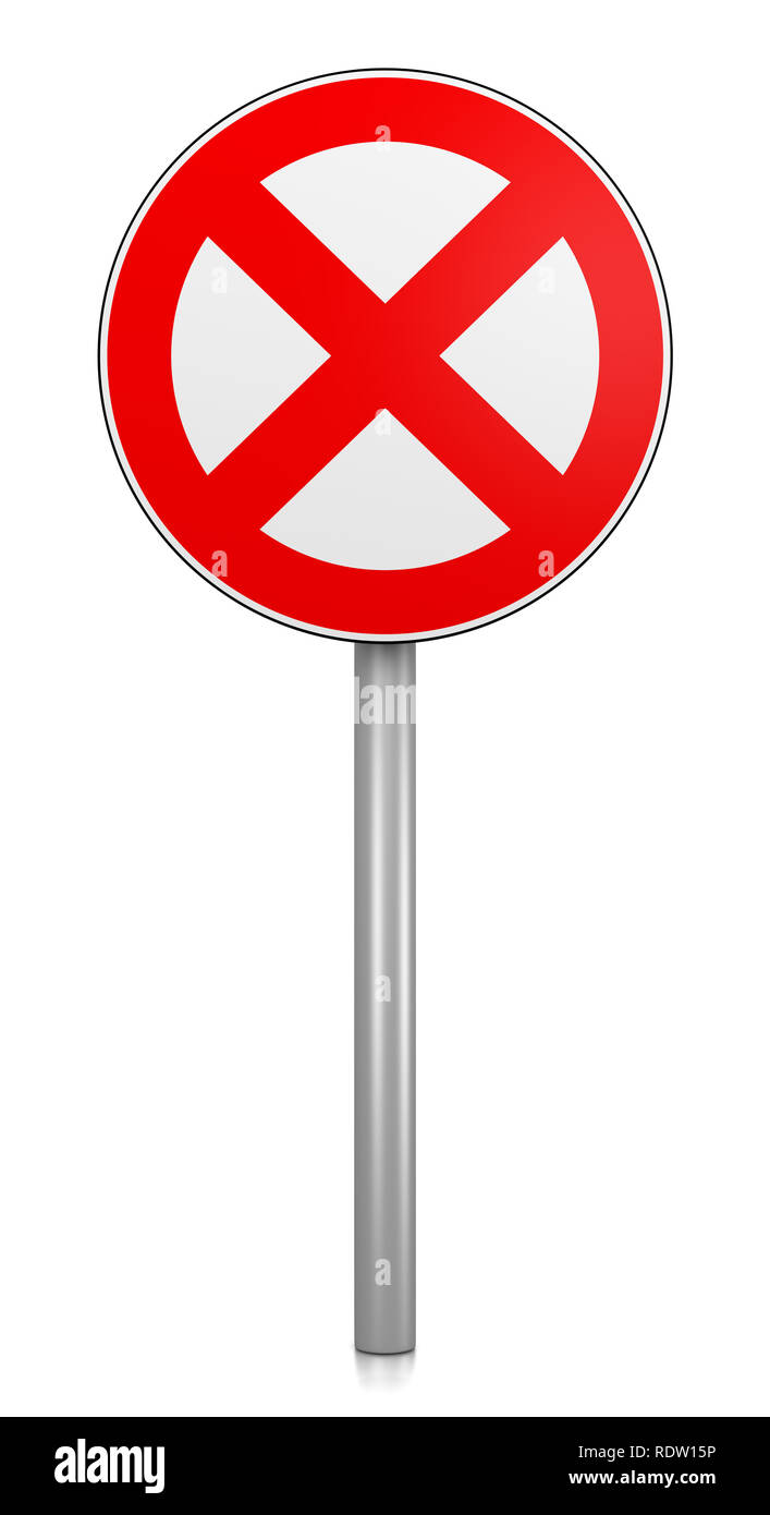 Verbots Schild auf weißem Hintergrund 3D Illustration Stockfoto