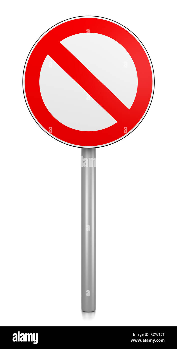 Verweigert Schild auf weißem Hintergrund 3D Illustration Stockfoto