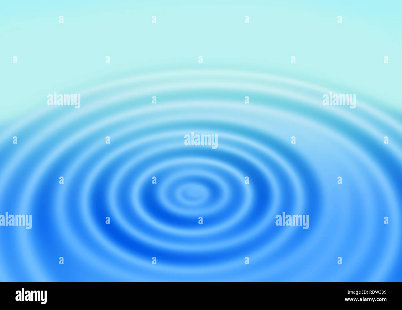 Blauen Gradienten abstrakt Hintergrund mit Ringen auf einer Wasseroberfläche Stockfoto