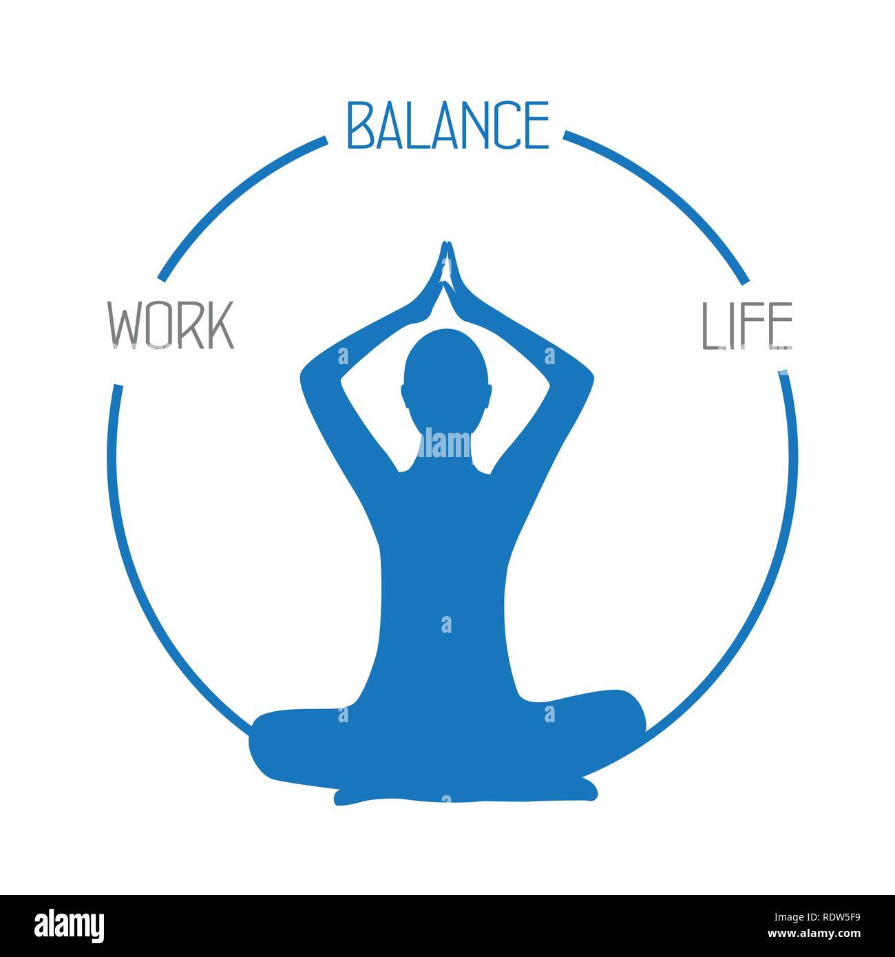 Work life Balance meditation Konzept auf weißem Hintergrund Vektor-illustration EPS 10. Stock Vektor