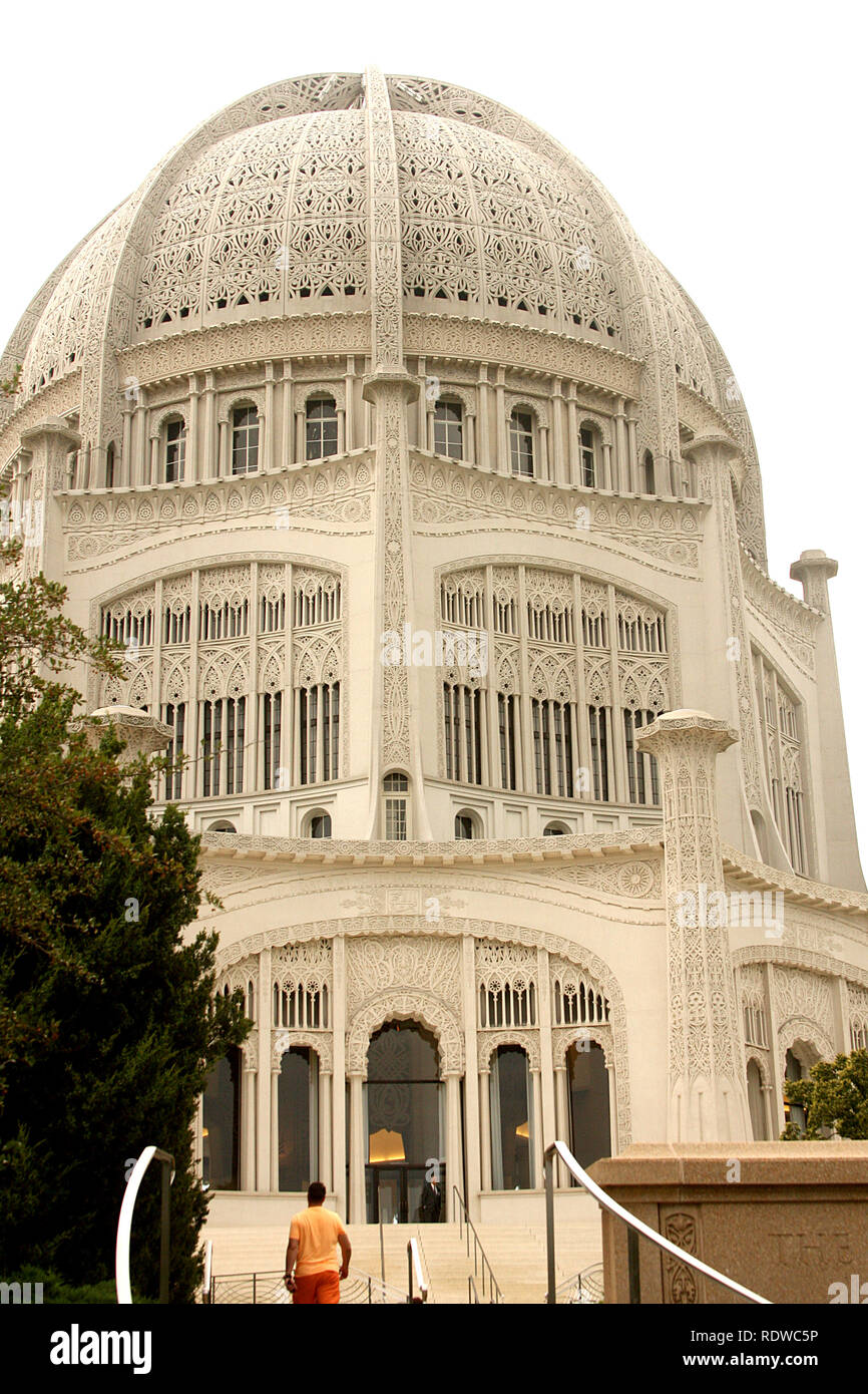 Das Bahá'í-Gotteshaus in Wilmette, IL, USA Stockfoto