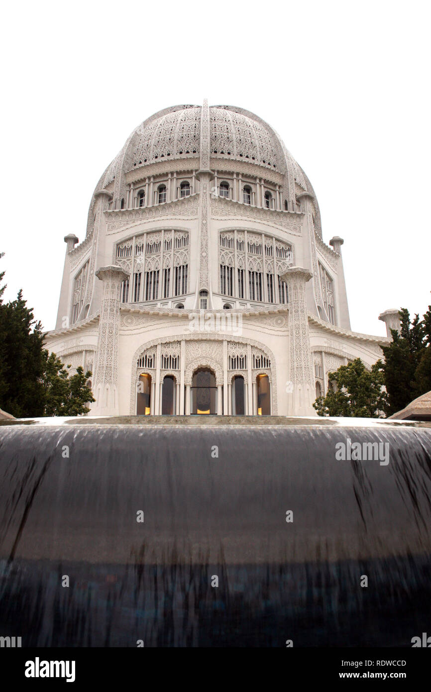 Das Bahá'í-Gotteshaus in Wilmette, IL, USA Stockfoto