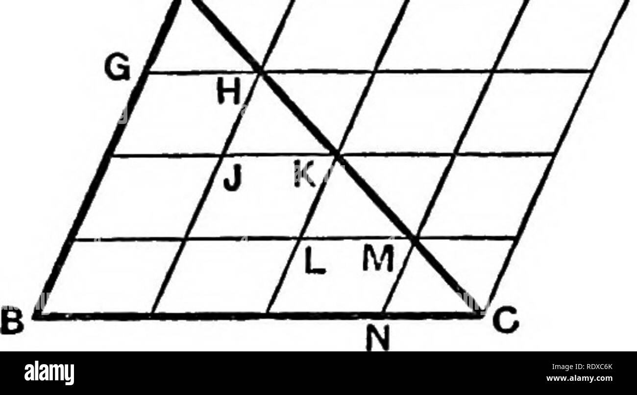 . Mathematische Nachbildungen und Essays. Mathematische Nachbildungen; Geometrie; Bienen; Kryptographie; Chiffren; String zahlen; magische Quadrate. CH. Kranke] GEOMETRISCHE ERHOLUNGEN 47 Daher, von Euc. n. 13, AB*+ BC *-2 BG. WERDEN AB'' + BD-2 BD., BG BJD'y) Di ein Ra." j^+ BC-2=^L + BD-2 SEIN. AB' JtT) AB" B0. AB'-BG.BD AB*-BC.BD BG BD.-. BG = BD, ein Ergebnis, das unmöglich ist. Dritter Irrtum*. Um zu beweisen, dass die Summe der Längen der zwei Seiten eines beliebigen Dreiecks auf die Länge der dritten Seite gleich ist. AK,,, 7d. Lassen Sie ein Dreieck ABC. Füllen Sie das Parallelogramm von denen ab und BG sind Seiten. AB unterteilen sich in Stockfoto