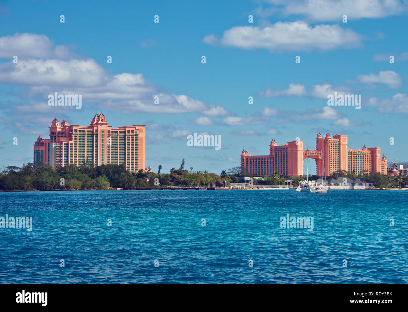 NASSAU, BAHAMAS - 7. Januar 2019. Das Atlantis Paradise Island Resort, auf den Bahamas. Stockfoto