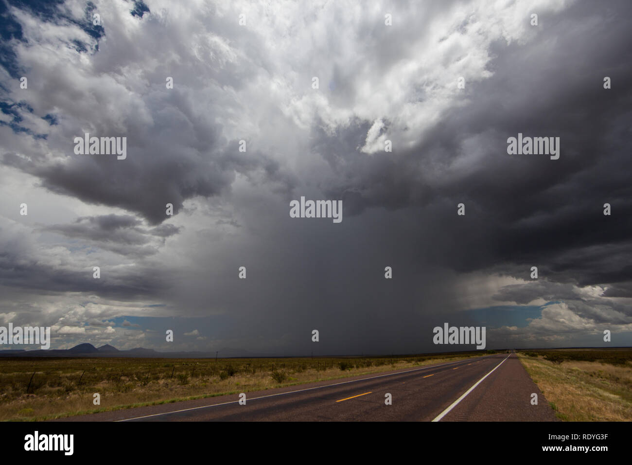 Einen Nachmittag schweren Regenfällen über die Chihuahuan Wüste im Südwesten von New Mexico Stockfoto