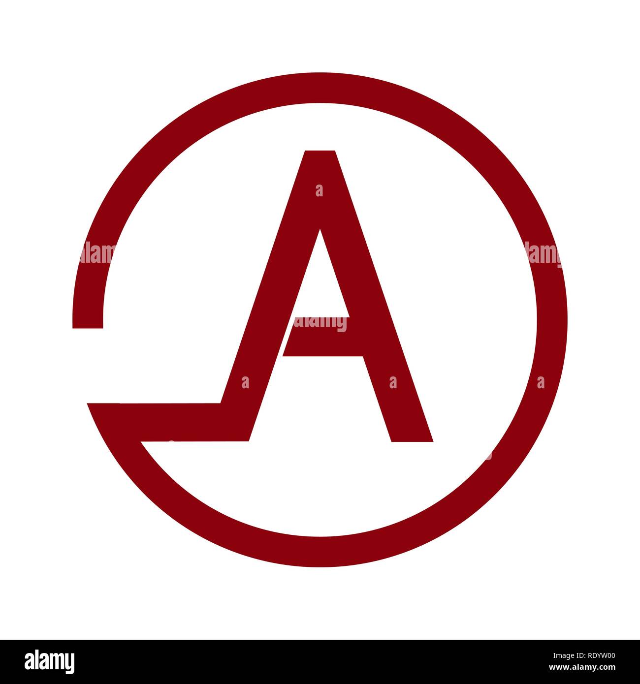 Silhouette Der Buchstabe A In Einem Kreis Logo Stock Vektorgrafik Alamy