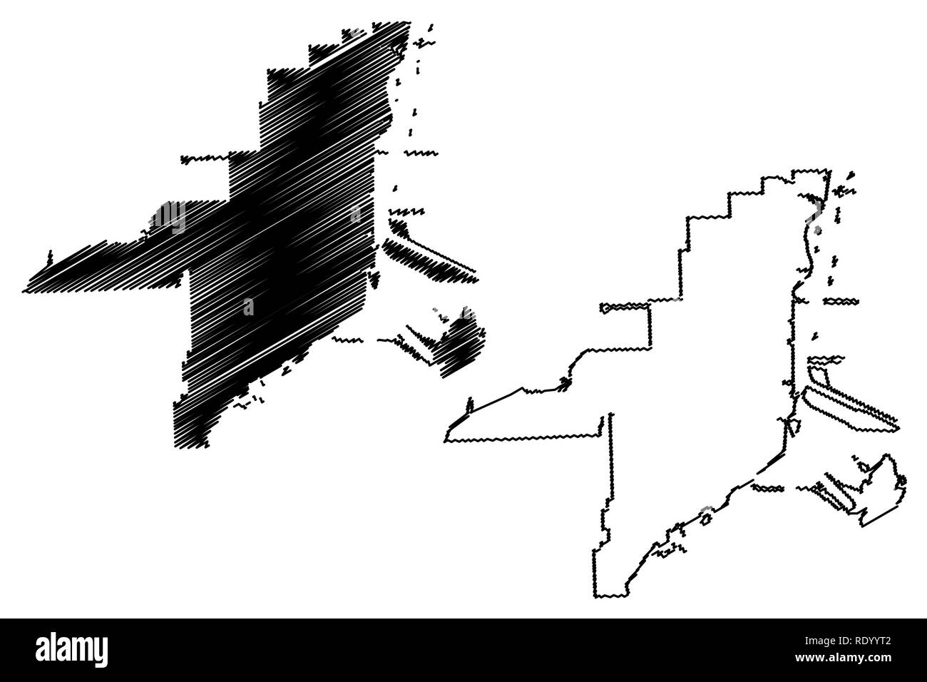 Miami City (USA Städte, Vereinigte Staaten von Amerika, usa Stadt) Karte Vektor-illustration, kritzeln Skizze Stadt Miami Karte Stock Vektor