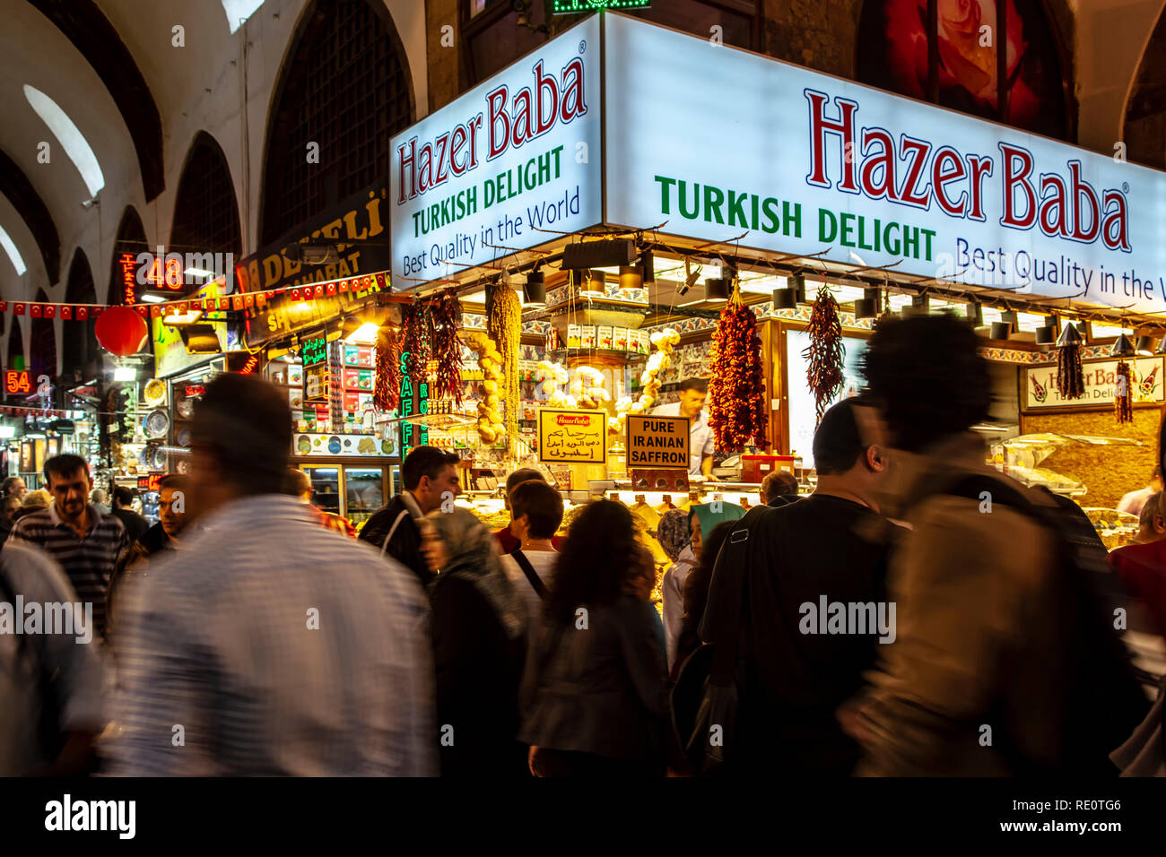 Turkish Delight Shop, Spice Market, Istanbul, Türkei Stockfoto