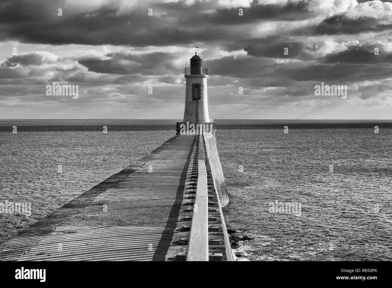 Der Leuchtturm in Les Sables-d'Olonne, Frankreich. Stockfoto