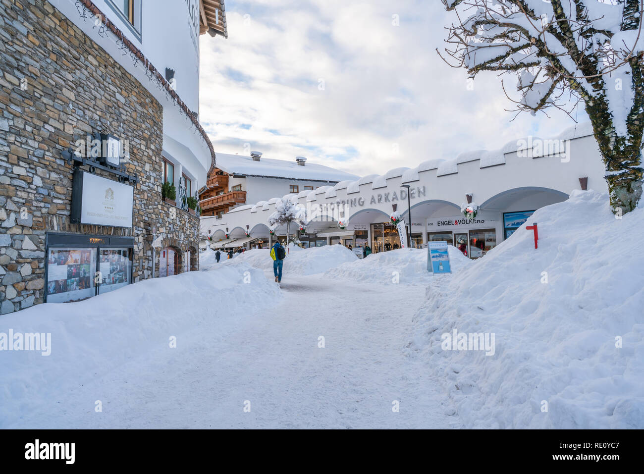 SEEFELD, Österreich - Januar 07, 2019: Seefeld in Tirol ist ein wichtiges touristisches Resort und ein beliebter Platz für Snow Sport, particularl Stockfoto