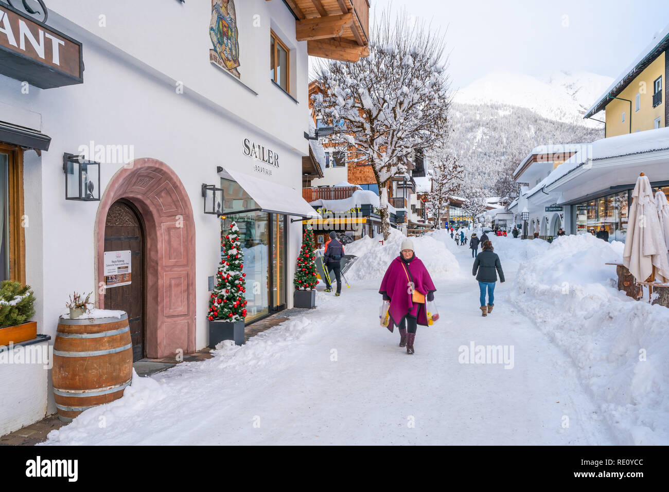 SEEFELD, Österreich - Januar 07, 2019: Seefeld in Tirol ist ein wichtiges touristisches Resort und ein beliebter Platz für Snow Sport, particularl Stockfoto