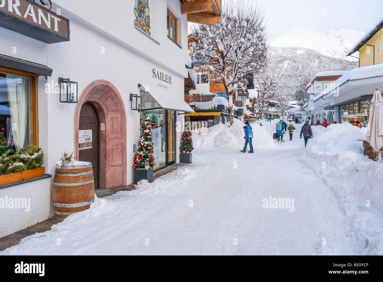 SEEFELD, Österreich - Januar 07, 2019: Seefeld in Tirol ist ein wichtiges touristisches Resort und ein beliebter Platz für Snow Sport, particularl Stockfoto