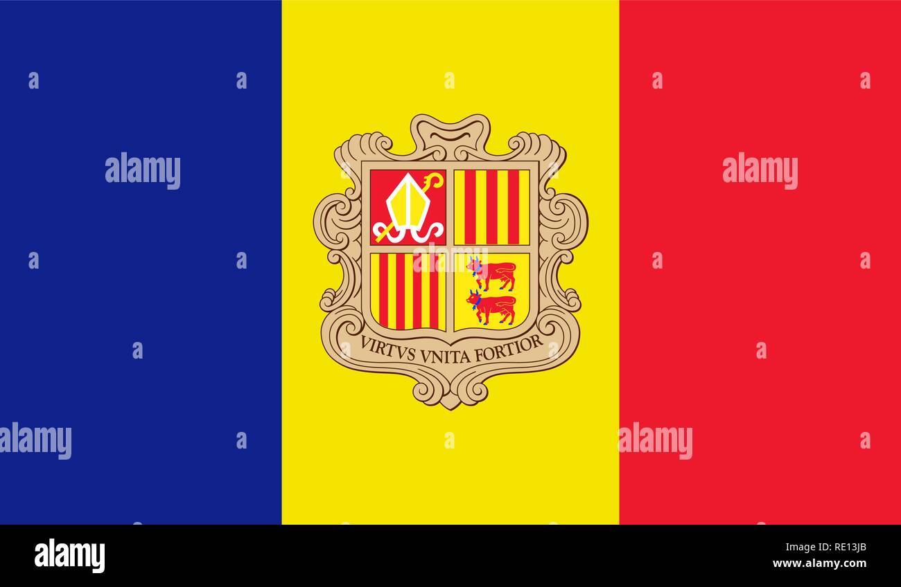 Vector Illustration von Andorra Flagge Stock Vektor