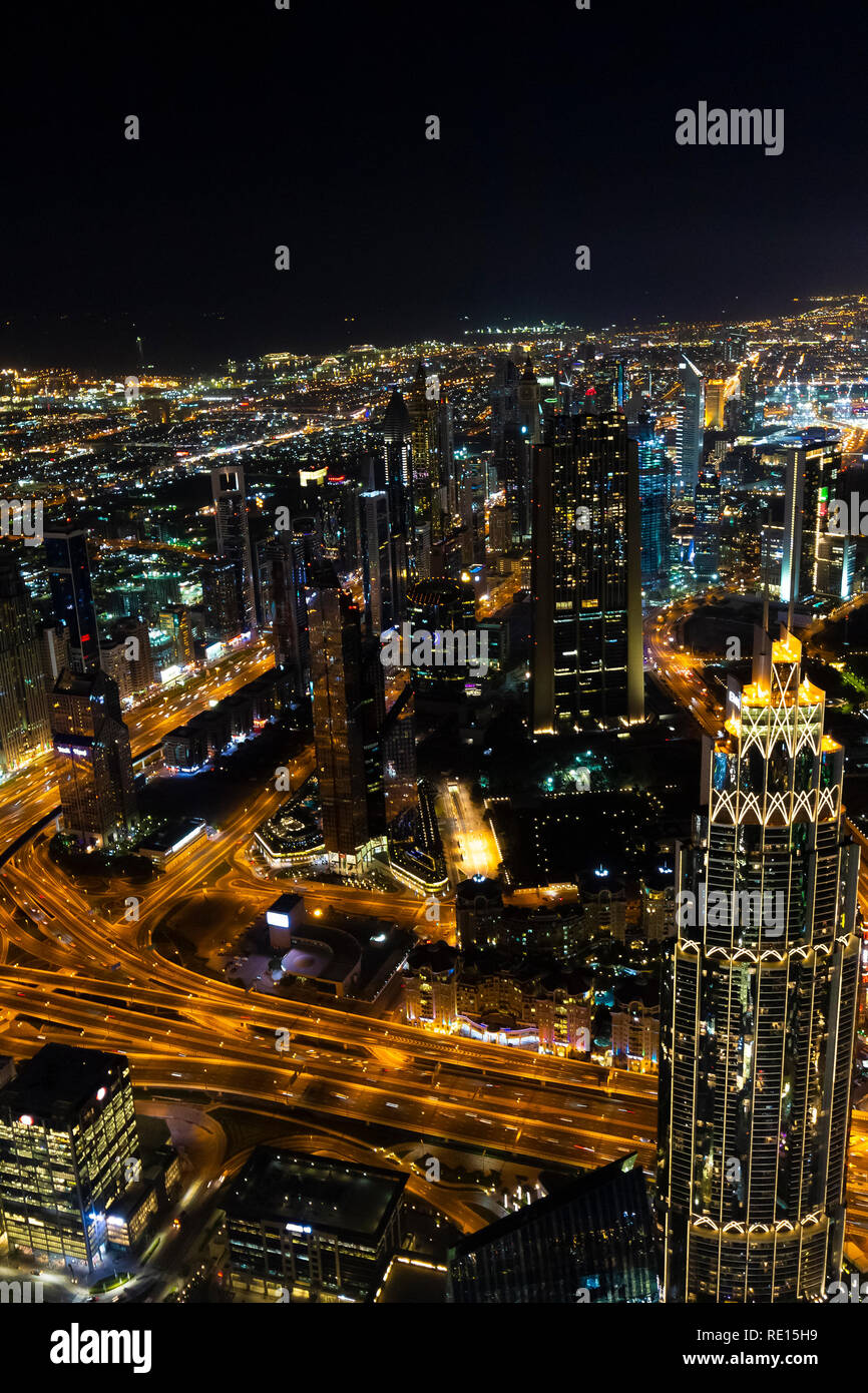 Nacht Dubai Von Der 125 Etage Des Burj Khalifa Tower