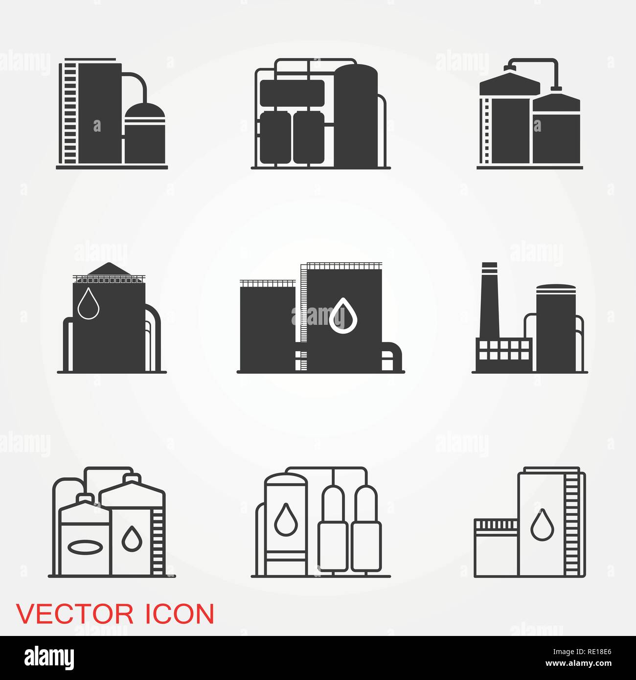 Oil Storage tank Symbol logo, Illustration, Vektor Symbol für Design Stock Vektor