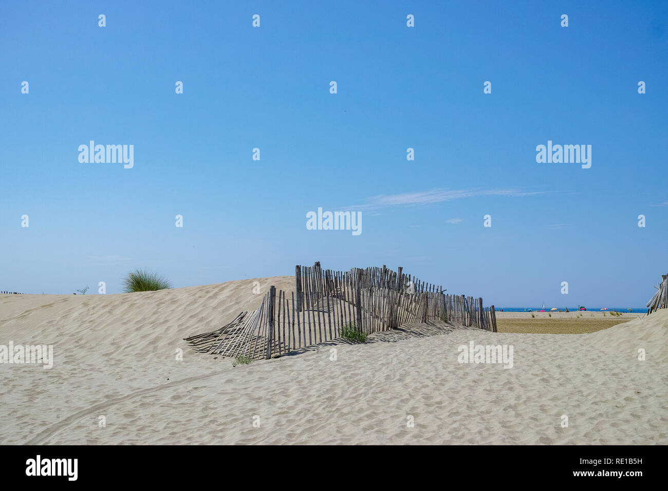 Big Sandy Espiguette Beach in der Nähe von Port Camargue, Le Grau-du-Roi, die wilden Strand im Gard, Frankreich Stockfoto