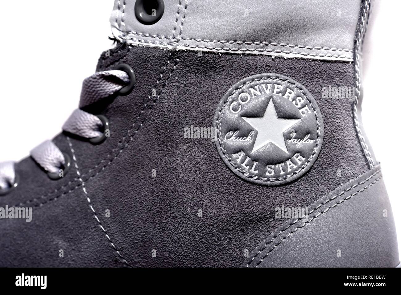 Chuck Taylor All Stars lässiger Freizeitschuh grau Sneaker Stockfoto