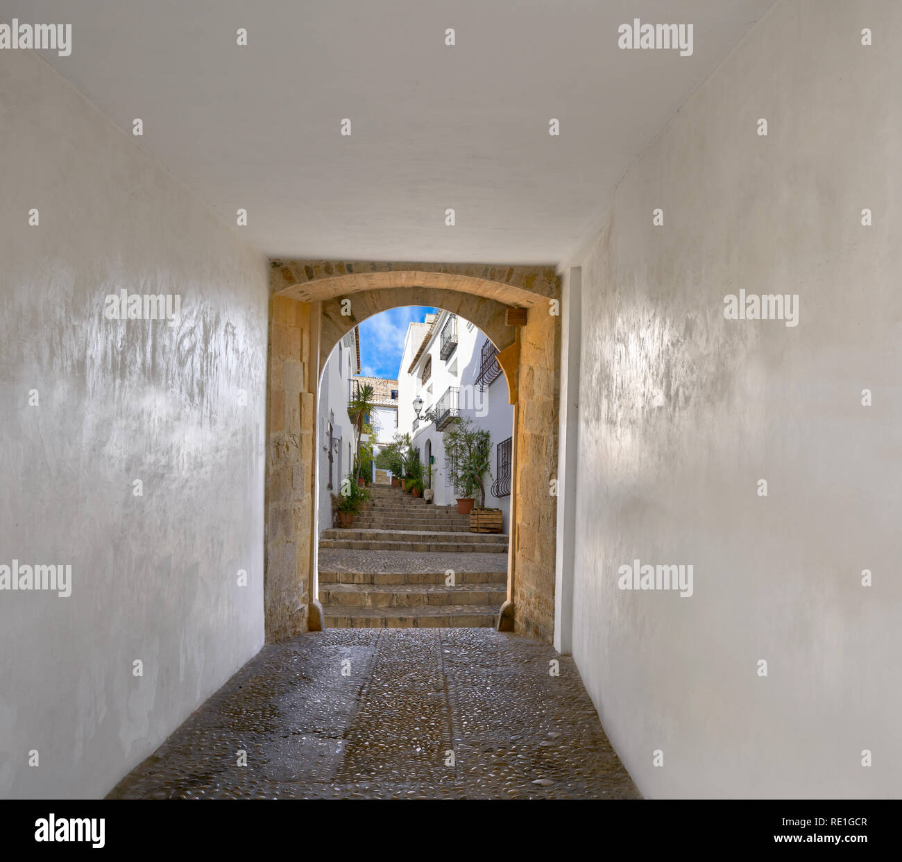 Altea Foto Illustration arch und das Dorf in der Provinz Alicante in Spanien Stockfoto
