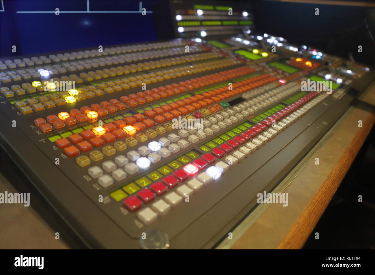 Broadcast Production Bildmischpult Stockfoto