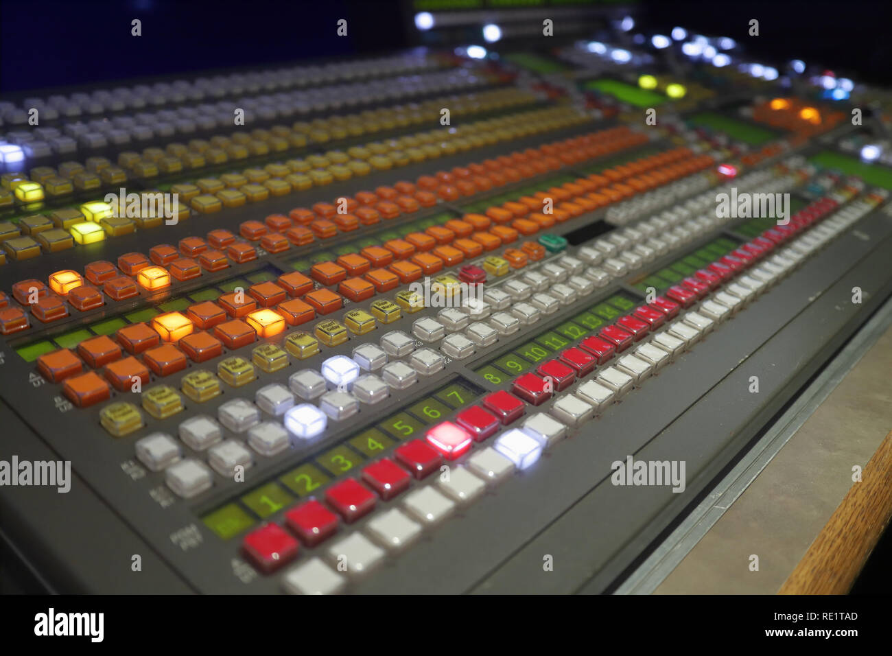 Broadcast Production Bildmischpult Stockfoto
