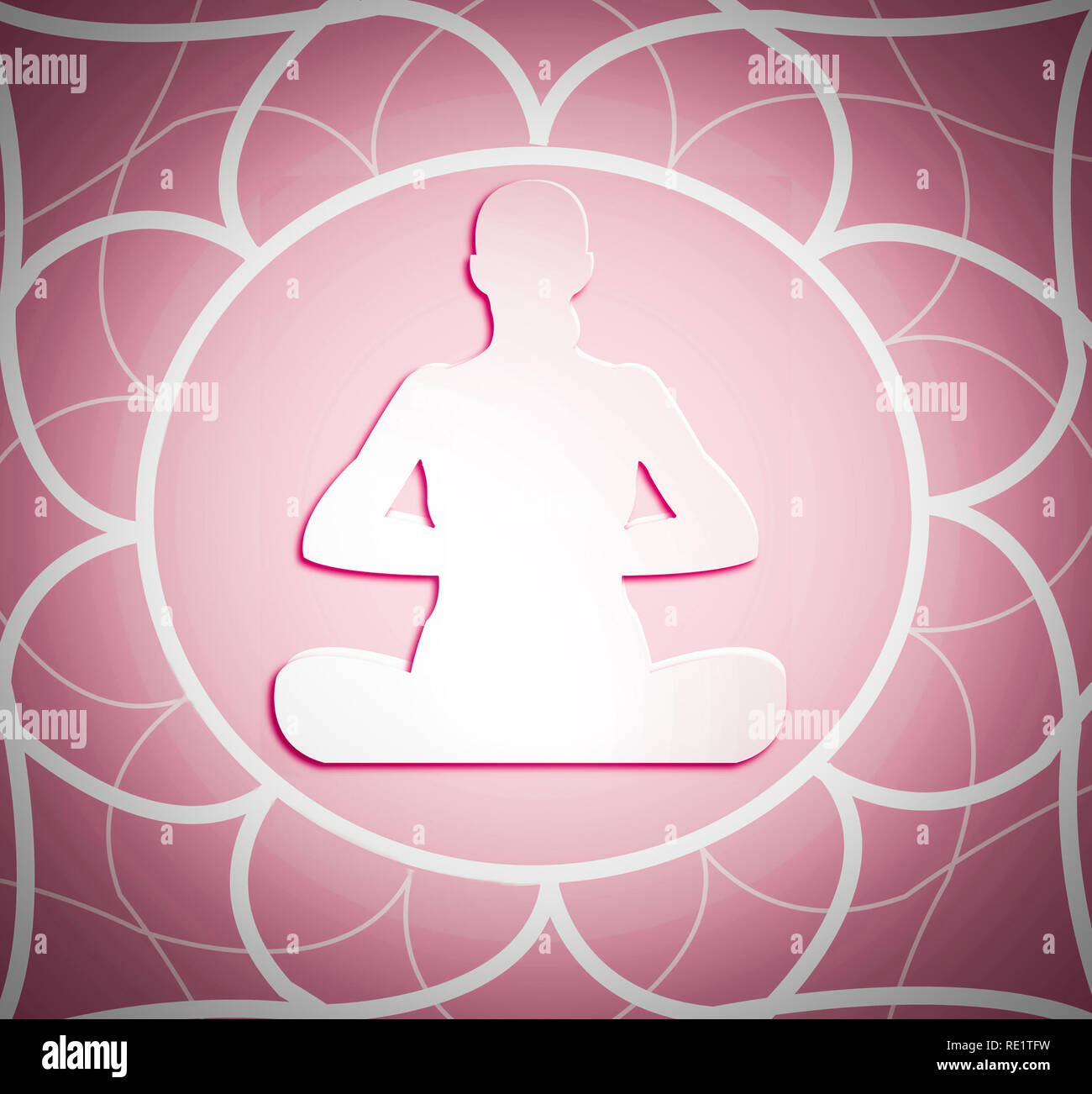 Yoga Abbildung der Frau in Lotus Position Stockfoto