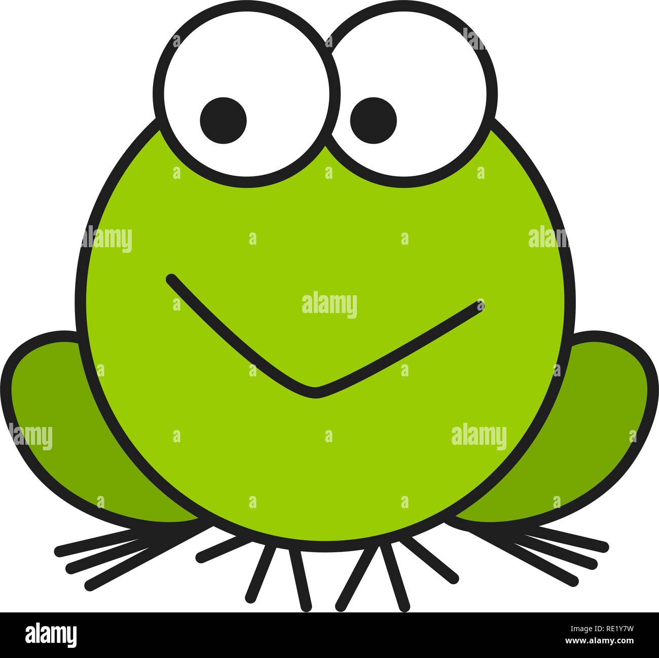 Frosch im Cartoon Stil. Auf weißem Hintergrund, Vector Illustration Stock Vektor