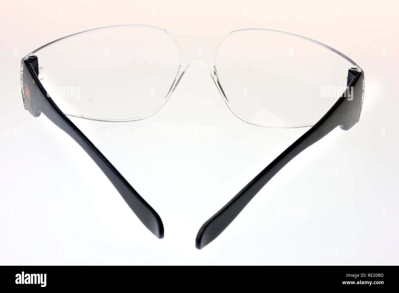Kunststoff Schutzbrille, ohne Schatten, Arbeit Gläser Stockfoto