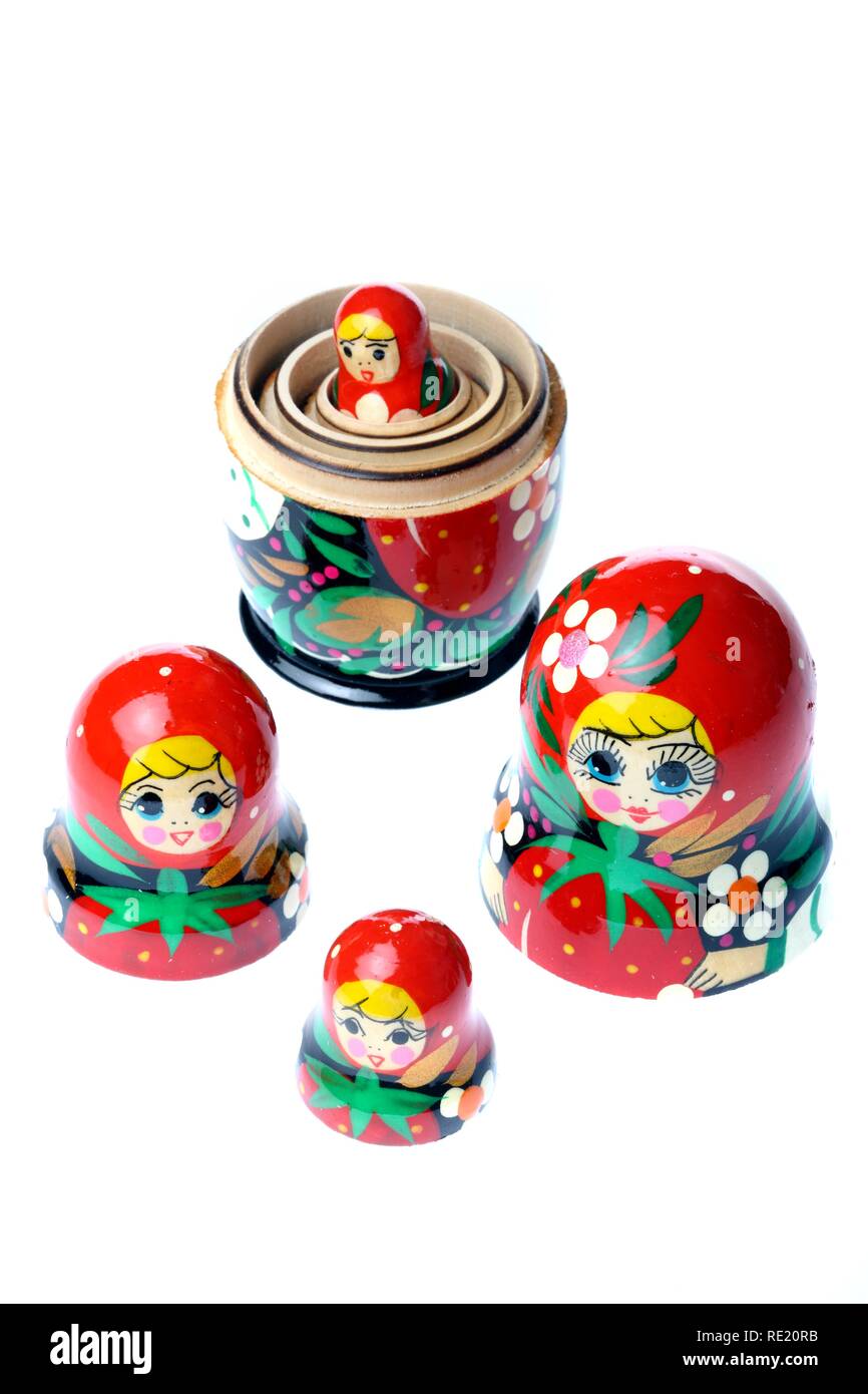Russische matrjoschka Puppen, typische Souvenir Stockfoto