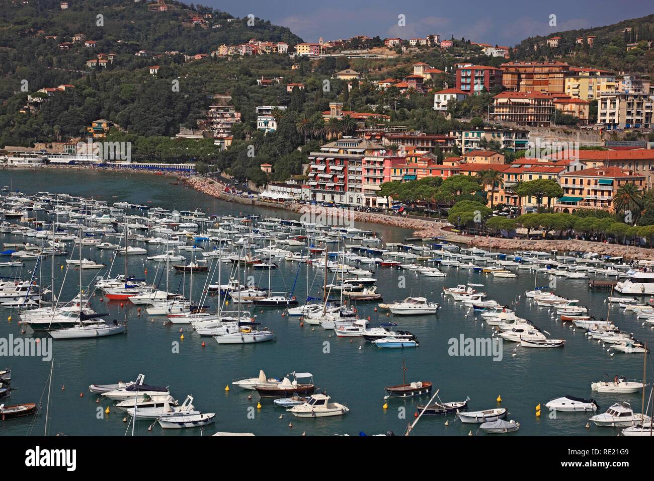 Lerici Hafenstadt an der Ostseite des Golfes von La Spezia, Ligurien, Italien, Europa Stockfoto