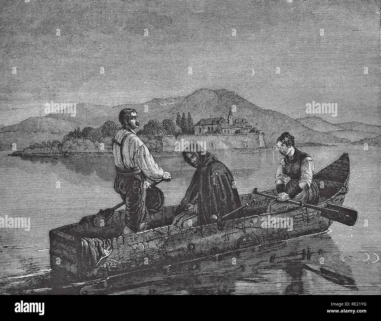 Die Ave Maria, historische Stahlstich von 1860 Stockfoto Die Ave Maria, historische Stahlstich von 1860 Stockfoto