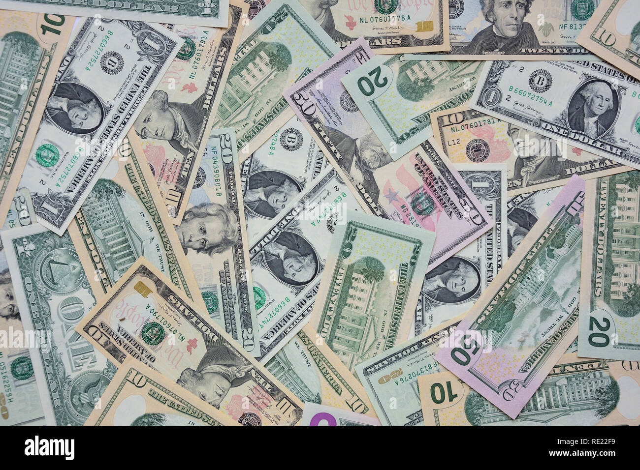 Auswahl von US-Dollar, Washington DC, Vereinigte Staaten von Amerika Stockfoto