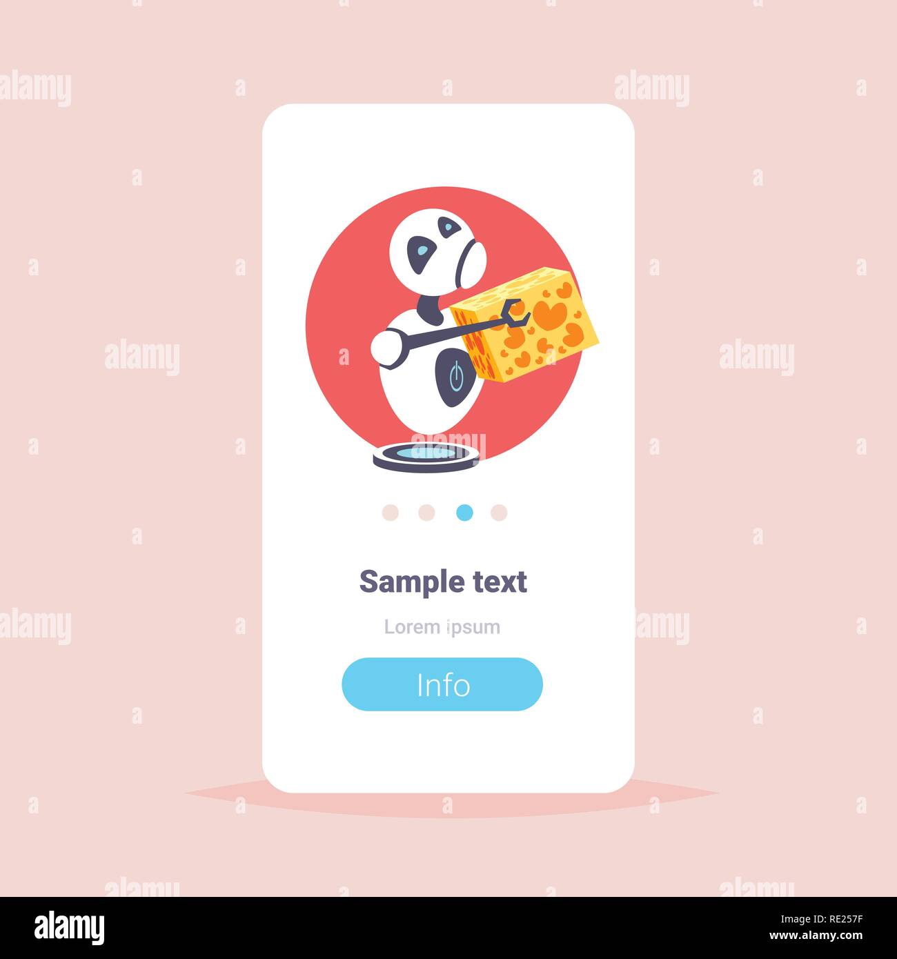 Müde Roboter holding Geschenkbox vorhanden happy valentines Tag Konzept der künstlichen Intelligenz der digitalen Technologie flache vertikale horizontale Platz kopieren Stock Vektor