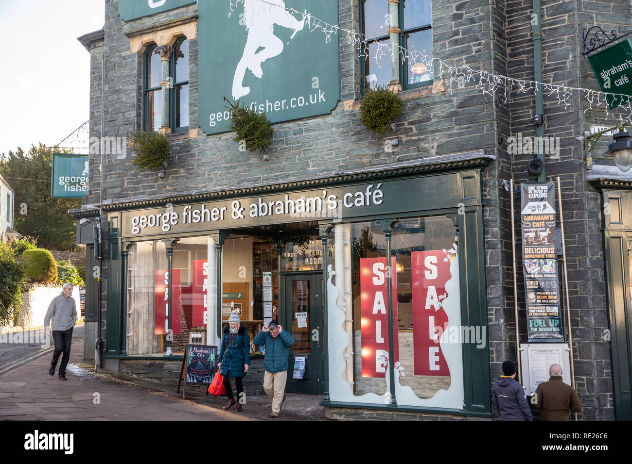 George Fisher und Abrahams cafe in Keswick, Lake District, Cumbria, England Stockfoto