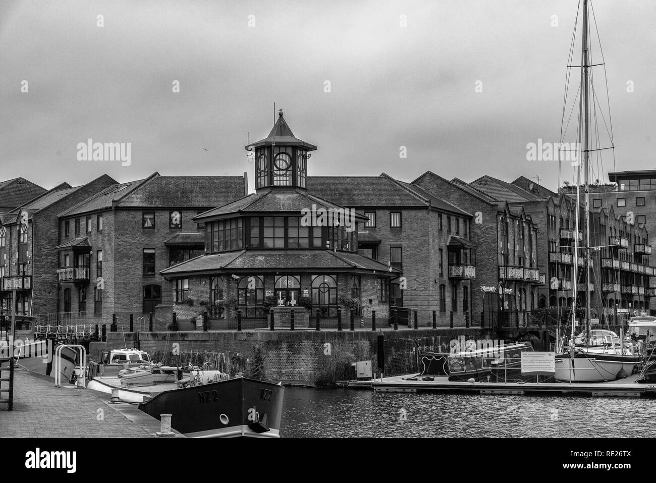 Das Hafenbüro in Limehouse Marina Stockfoto