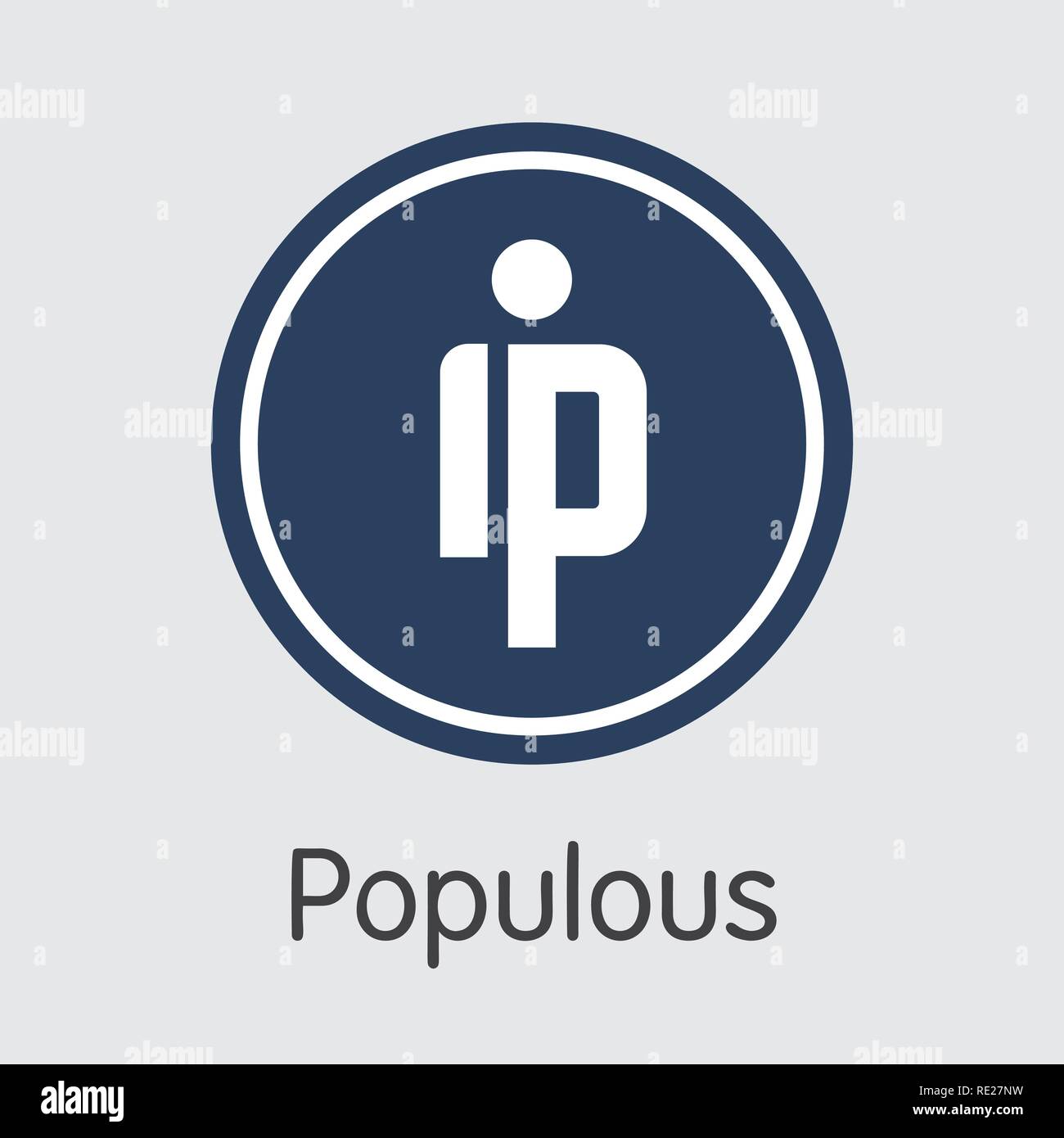 PPT-Populous. Das Logo von Cryptocurrency oder Markt Emblem. Stock Vektor