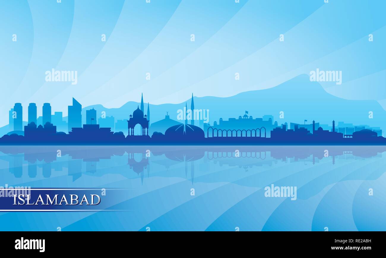 Islamabad Skyline der Stadt Silhouette Hintergrund, Vector Illustration Stock Vektor