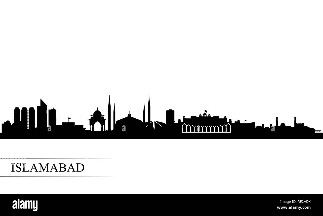 Islamabad Skyline der Stadt Silhouette Hintergrund, Vector Illustration Stock Vektor