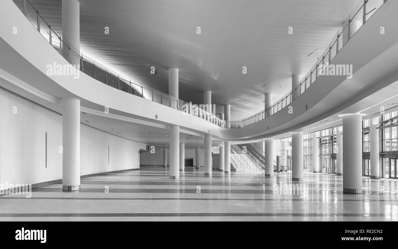 Leeren Lobby im Miami Beach Convention Center in Miami Beach, Florida Stockfoto