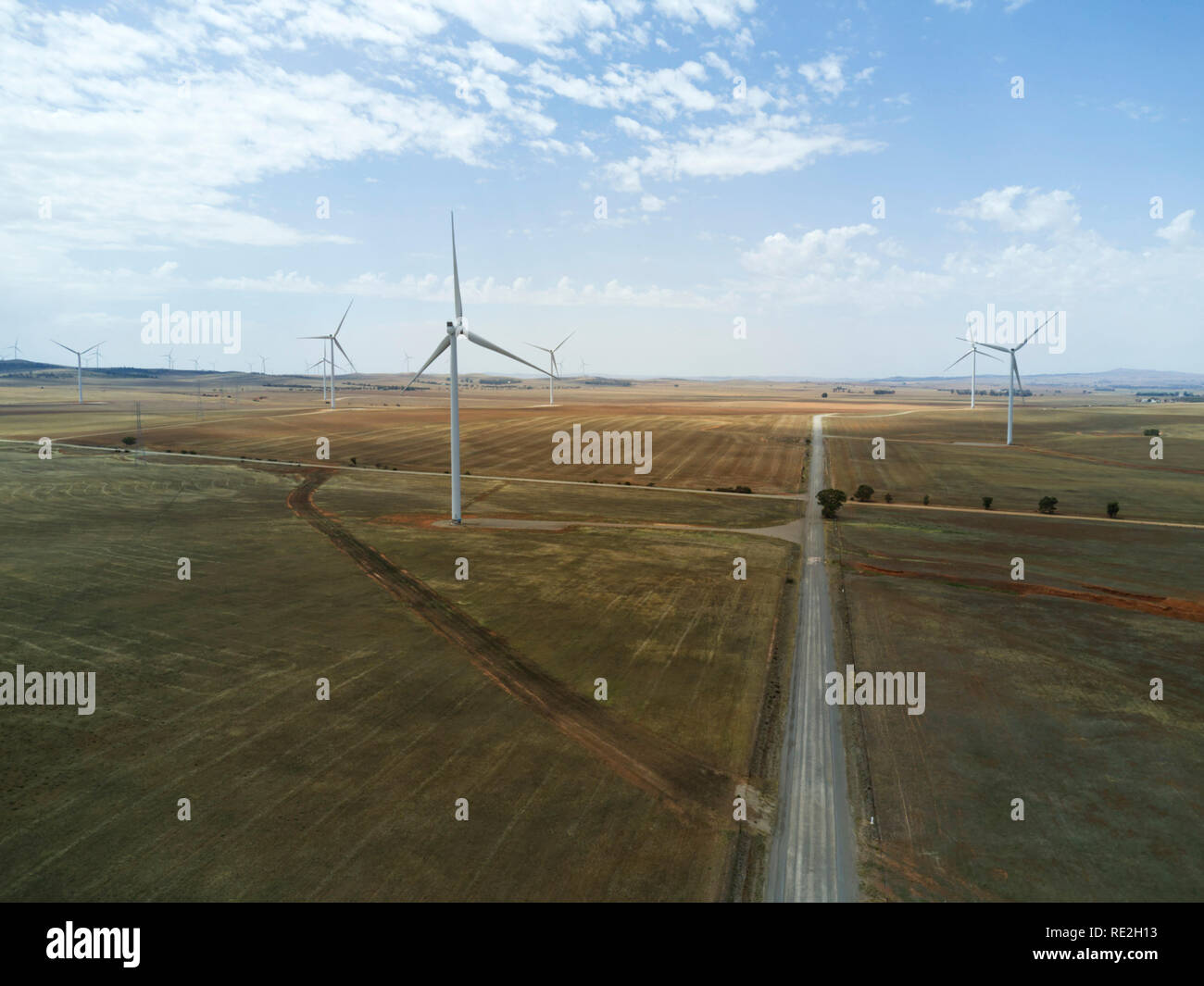 Windenergieanlagen zur Stromerzeugung South Australia Stockfoto