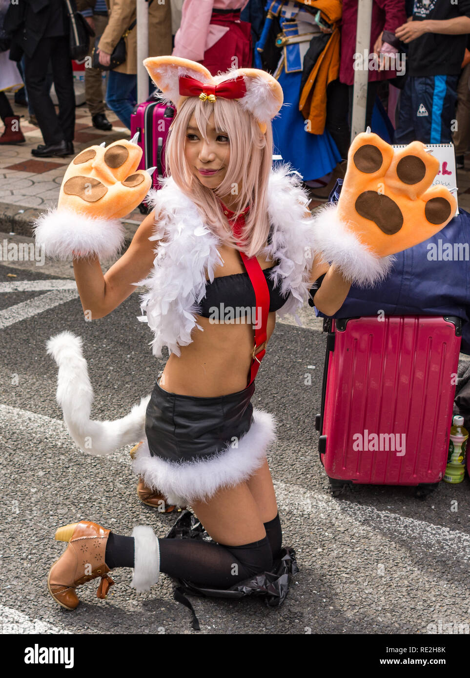 Osaka/Japan - 18. März 2018: nipponbashi Straße Festa, einem bunten Cosplay und Anime Festival, das jedes Jahr im März in der Höhle stattfinden-den Stadt in Osaka. Stockfoto