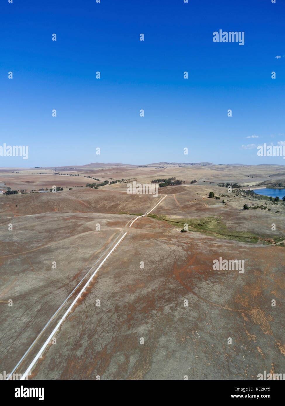 Antenne des Morgan zu Whyalla Wasserleitung für die Versorgung mit Trinkwasser Whyalla aus dem Murray River South Australia Stockfoto