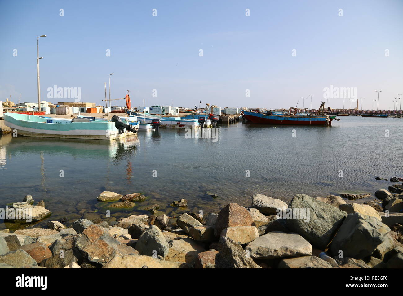 In Afrika Port Sudan das alte Schiff im Hafen Stockfoto