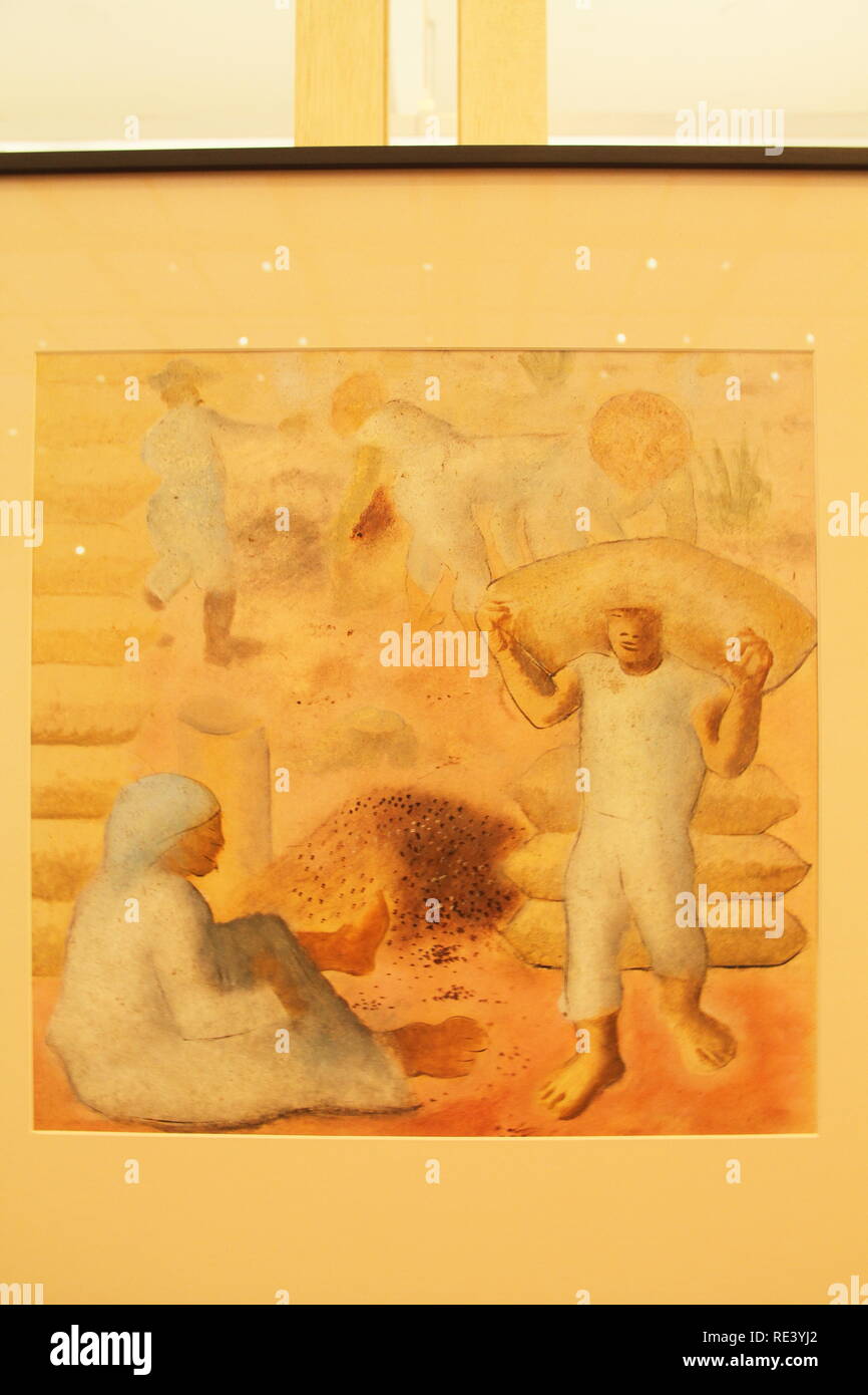 Café, Kaffee, 1938, Candido Portinari, Öl auf Papier, Banco Itaú Sammlung, MASP, São Paulo, Brasilien Stockfoto