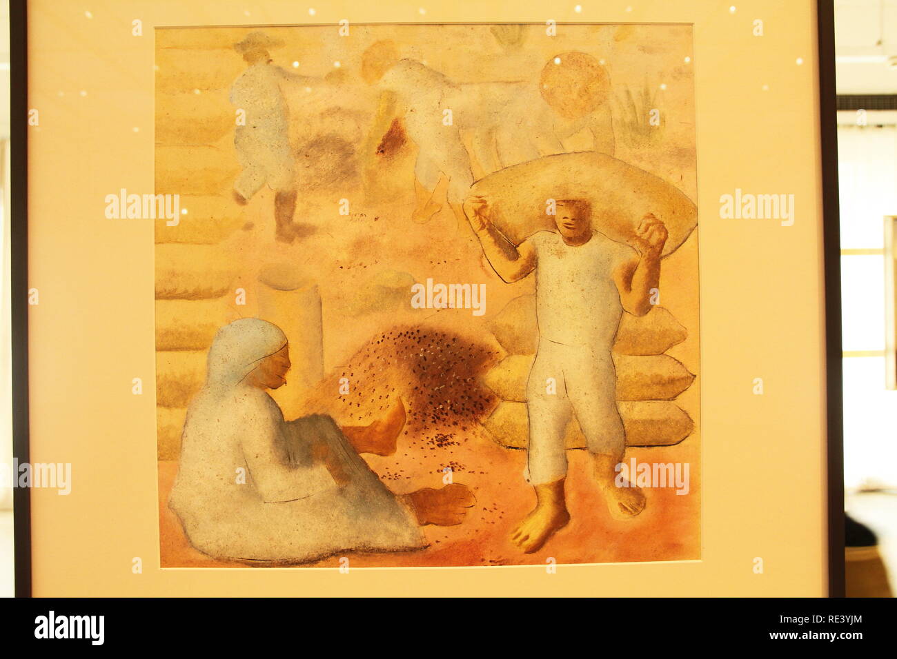 Café, Kaffee, 1938, Candido Portinari, Öl auf Papier, Banco Itaú Sammlung, MASP, São Paulo, Brasilien Stockfoto