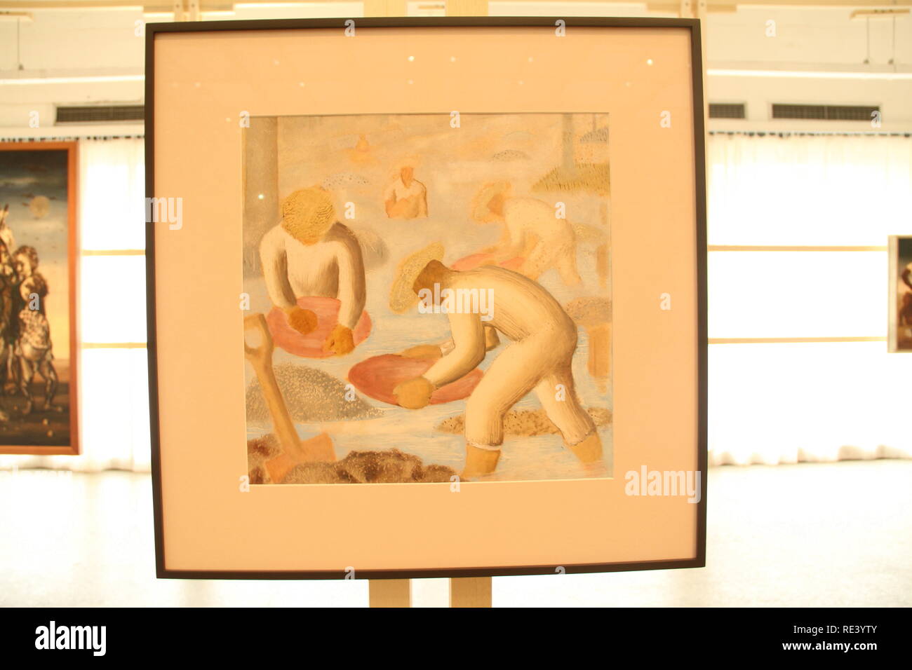 Garimpeiros, Prospektoren, Candido Portinari, 1938, Öl auf Papier, Banco Itaú Sammlung, MASP, São Paulo, Brasilien Stockfoto