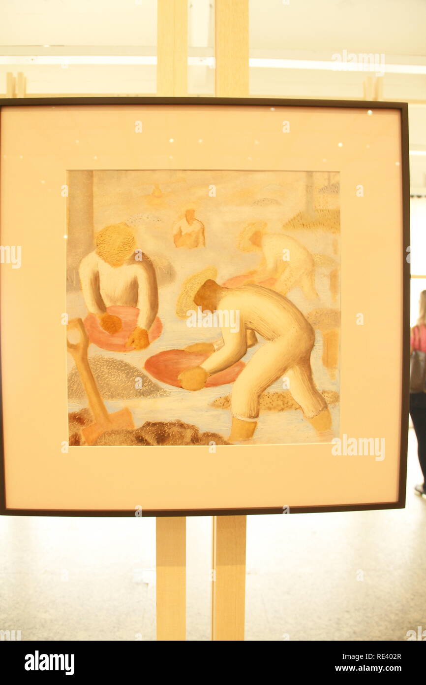 Garimpeiros, Prospektoren, Candido Portinari, 1938, Öl auf Papier, Banco Itaú Sammlung, MASP, São Paulo, Brasilien Stockfoto